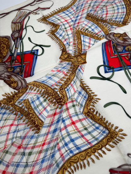 Vintage Celine scarf white beige