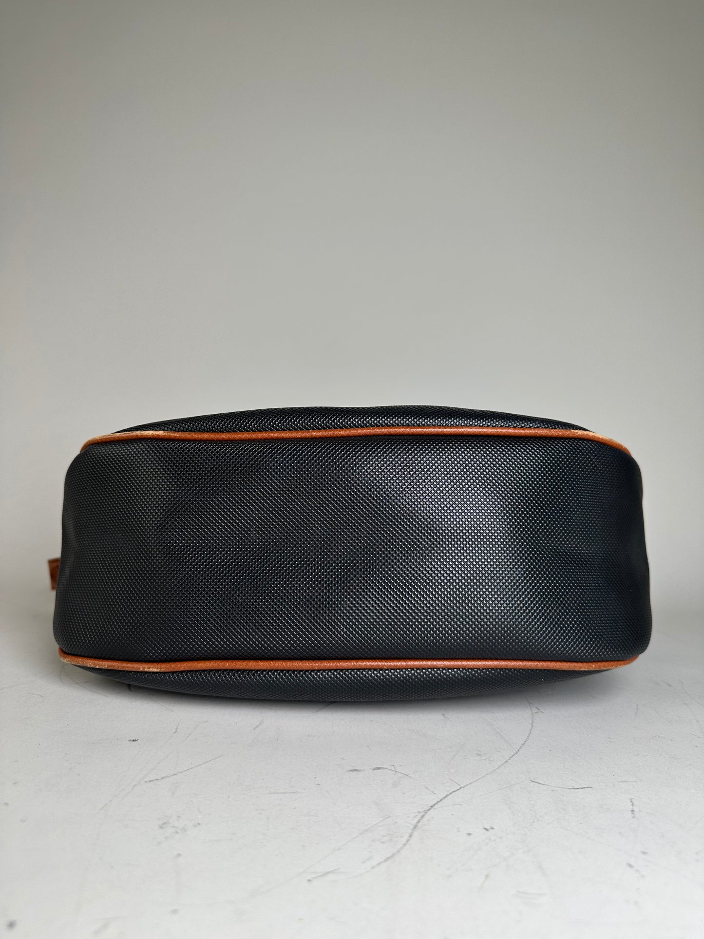 Vintage Bottega Veneta Woven Leather Shoulder Bag Black Brown