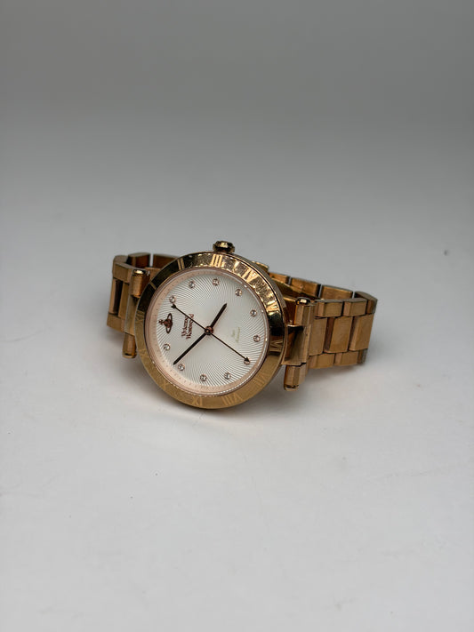 Vintage Vivienne Westwood Gold-Tone Bracelet Watch c. Late 2000s White
