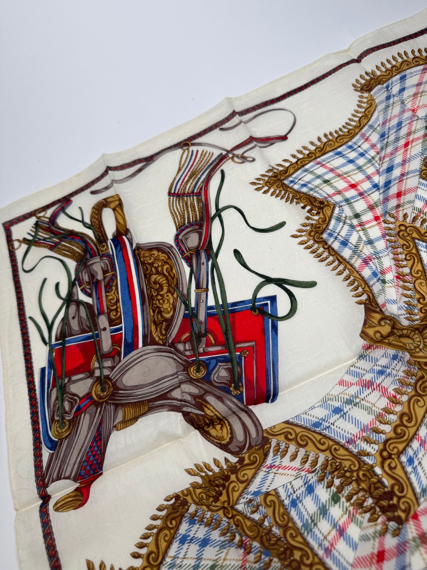 Vintage Celine scarf white beige