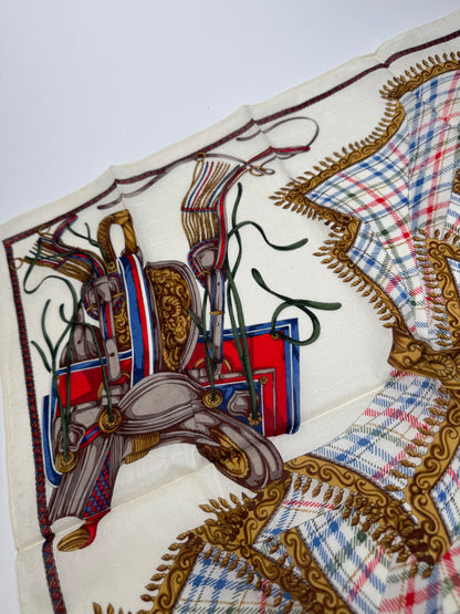 Vintage Celine scarf white beige