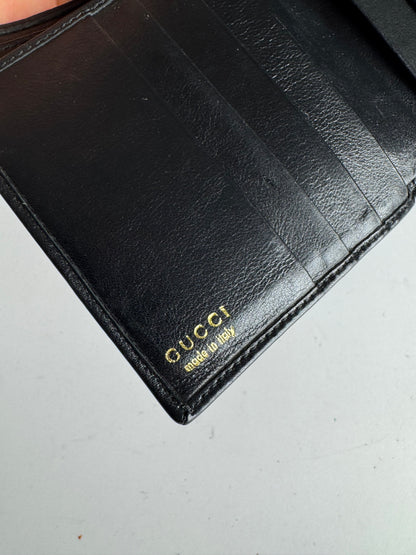 Vintage Gucci Bamboo Leather Wallet Black