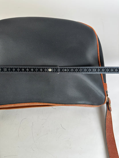 Vintage Bottega Veneta Woven Leather Shoulder Bag Black Brown