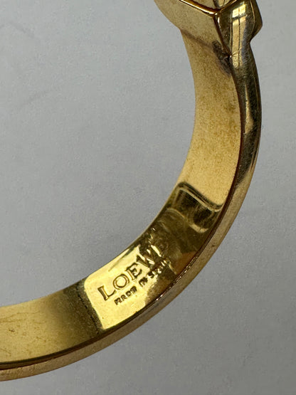Vintage Loewe Madrid Gold Plated Leather Bracelet Gold Black