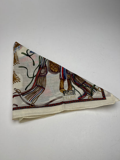 Vintage Celine scarf white beige