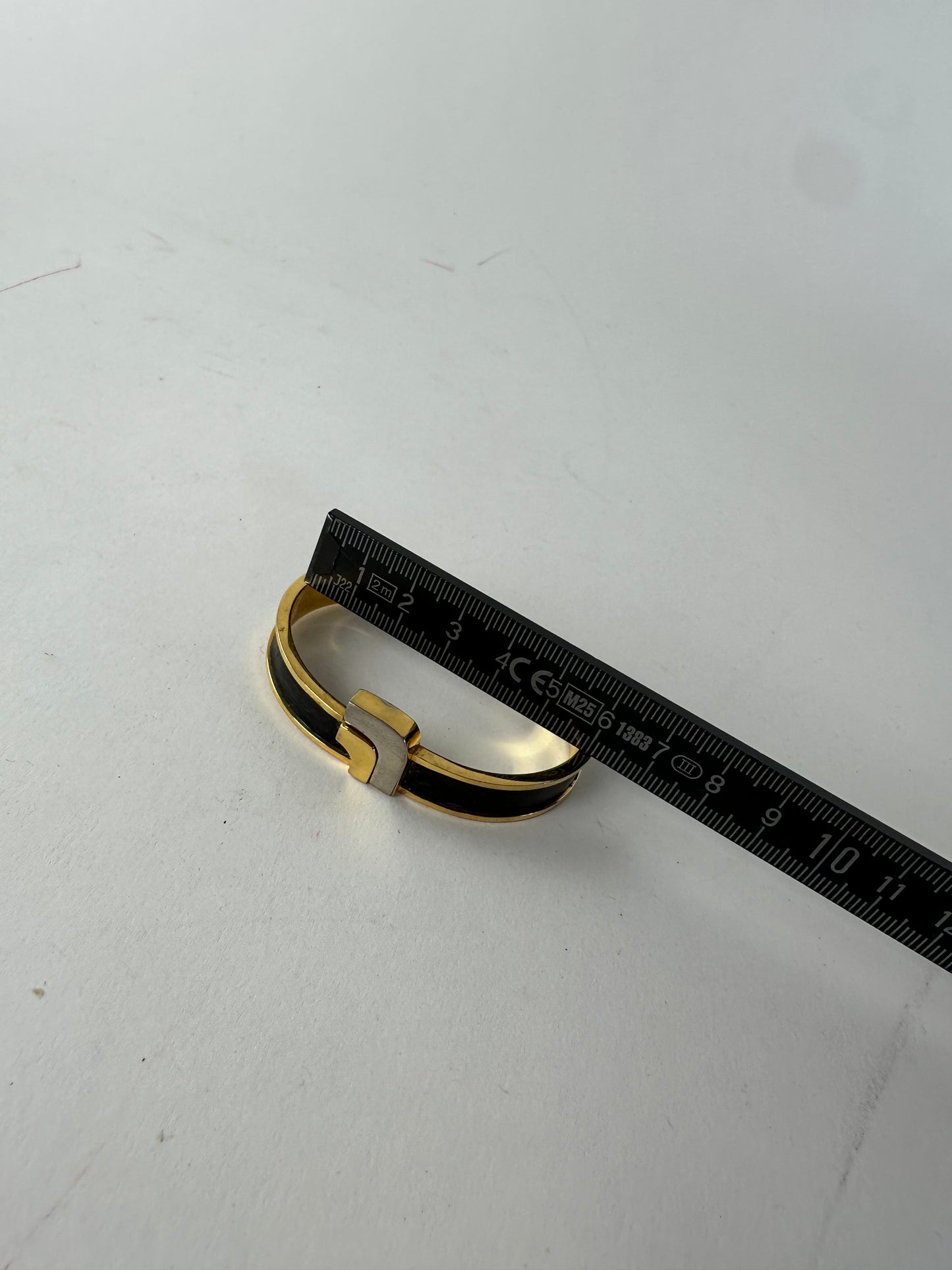 Vintage Loewe Madrid Gold Plated Leather Bracelet Gold Black