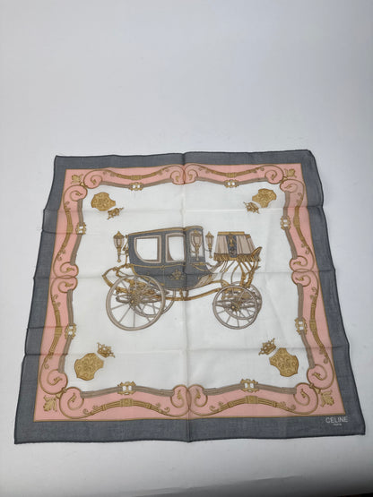 Vintage Celine Scarf Pink Grey