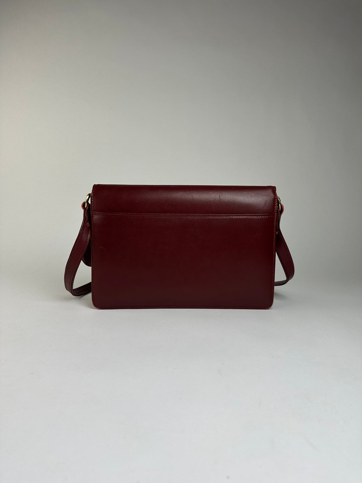 Vintage Cartier Must de Cartier Flap Crossbody Bag c. Late 1980s Burgundy