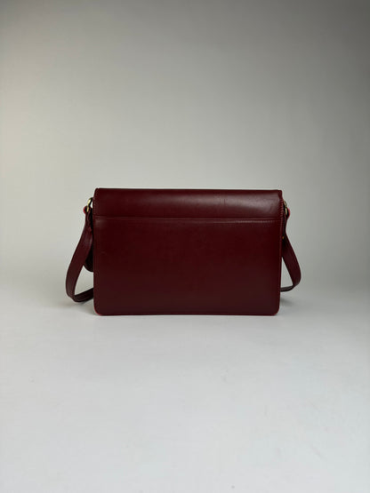 Vintage Cartier Must de Cartier Flap Crossbody Bag c. Late 1980s Burgundy