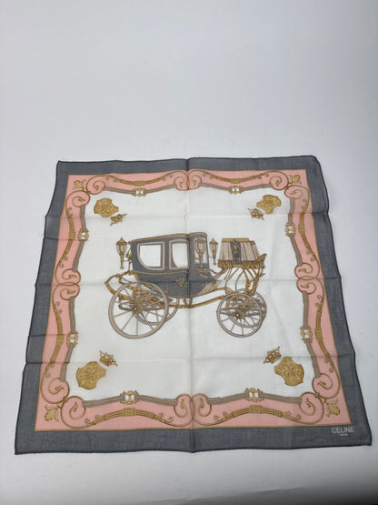 Vintage Celine Scarf Pink Grey