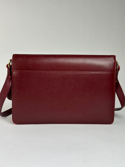 Vintage Cartier Must de Cartier Flap Crossbody Bag c. Late 1980s Burgundy