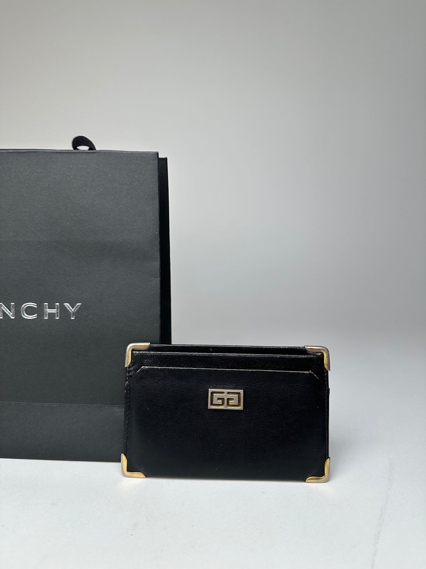 Vintage Givenchy Leather Card Holder Black
