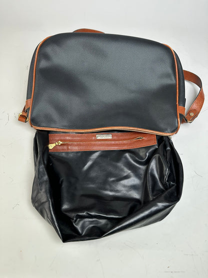 Vintage Bottega Veneta Woven Leather Shoulder Bag Black Brown
