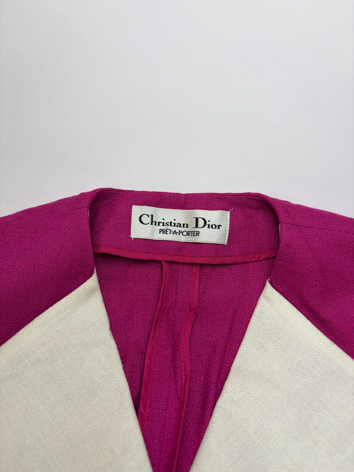 Vintage Dior Fuchsia Linen Blend Blazer Late 1980s–Early 1990s S