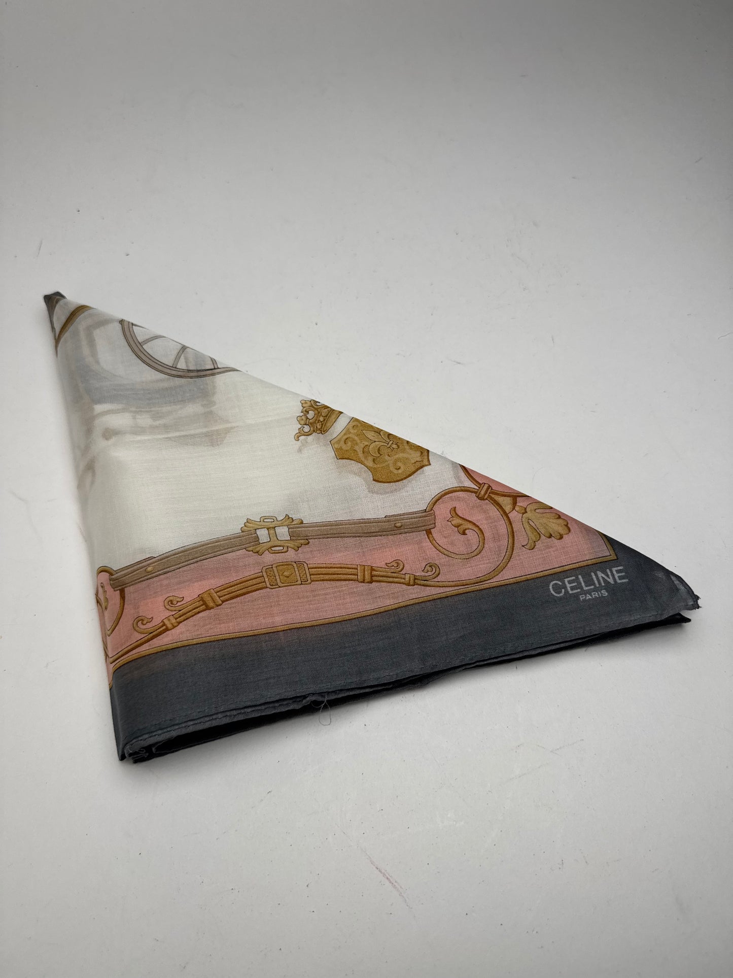 Vintage Celine Scarf Pink Grey