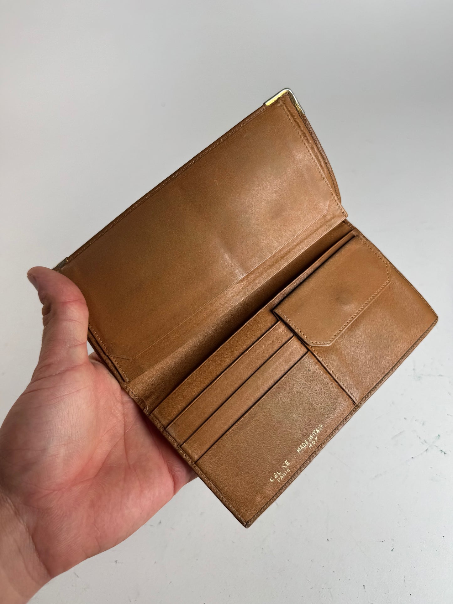 Vintage Celine Paris monogram ID holder / card holder brown