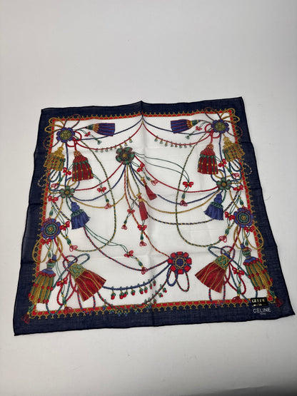 Vintage Celine Scarf Navy White