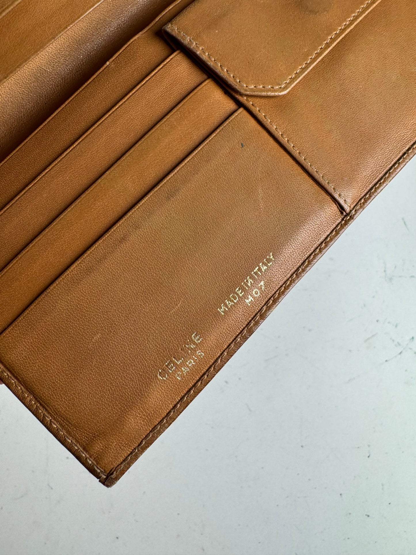 Vintage Celine Paris monogram ID holder / card holder brown