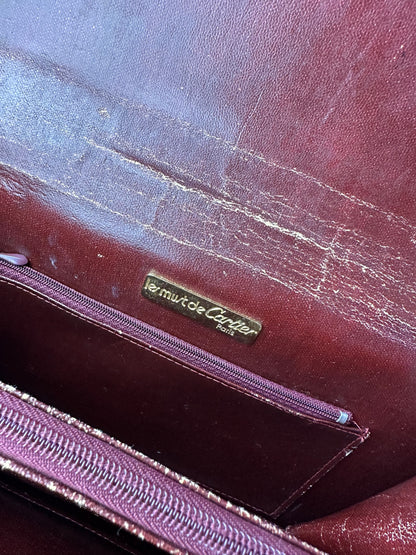 Vintage Cartier Must de Cartier Flap Crossbody Bag c. Late 1980s Burgundy