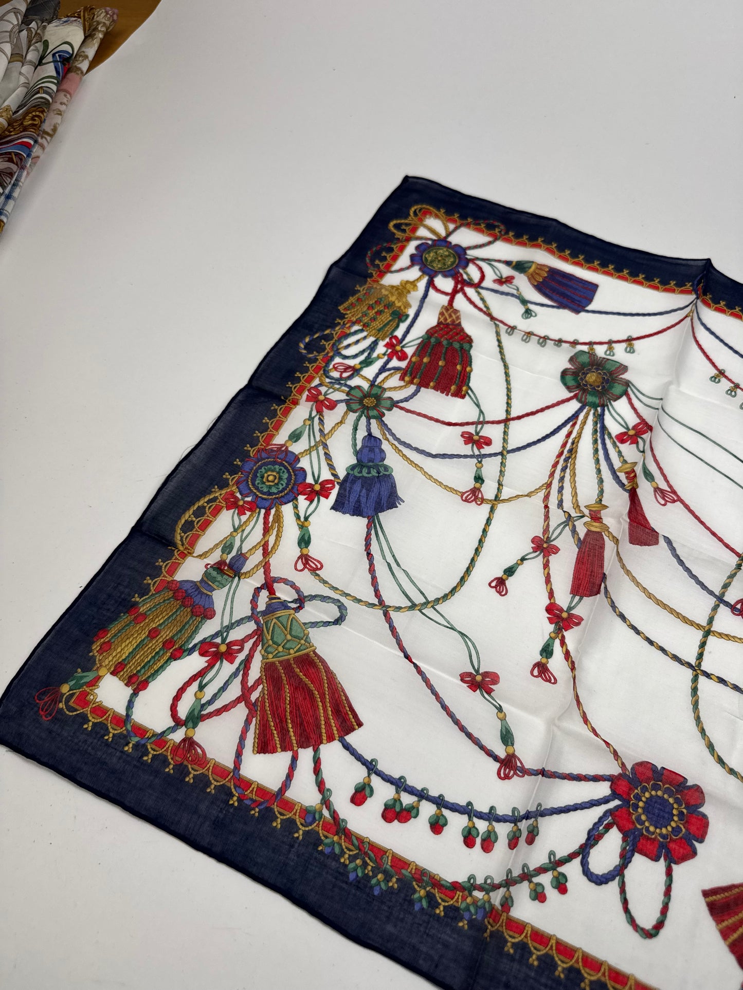 Vintage Celine Scarf Navy White