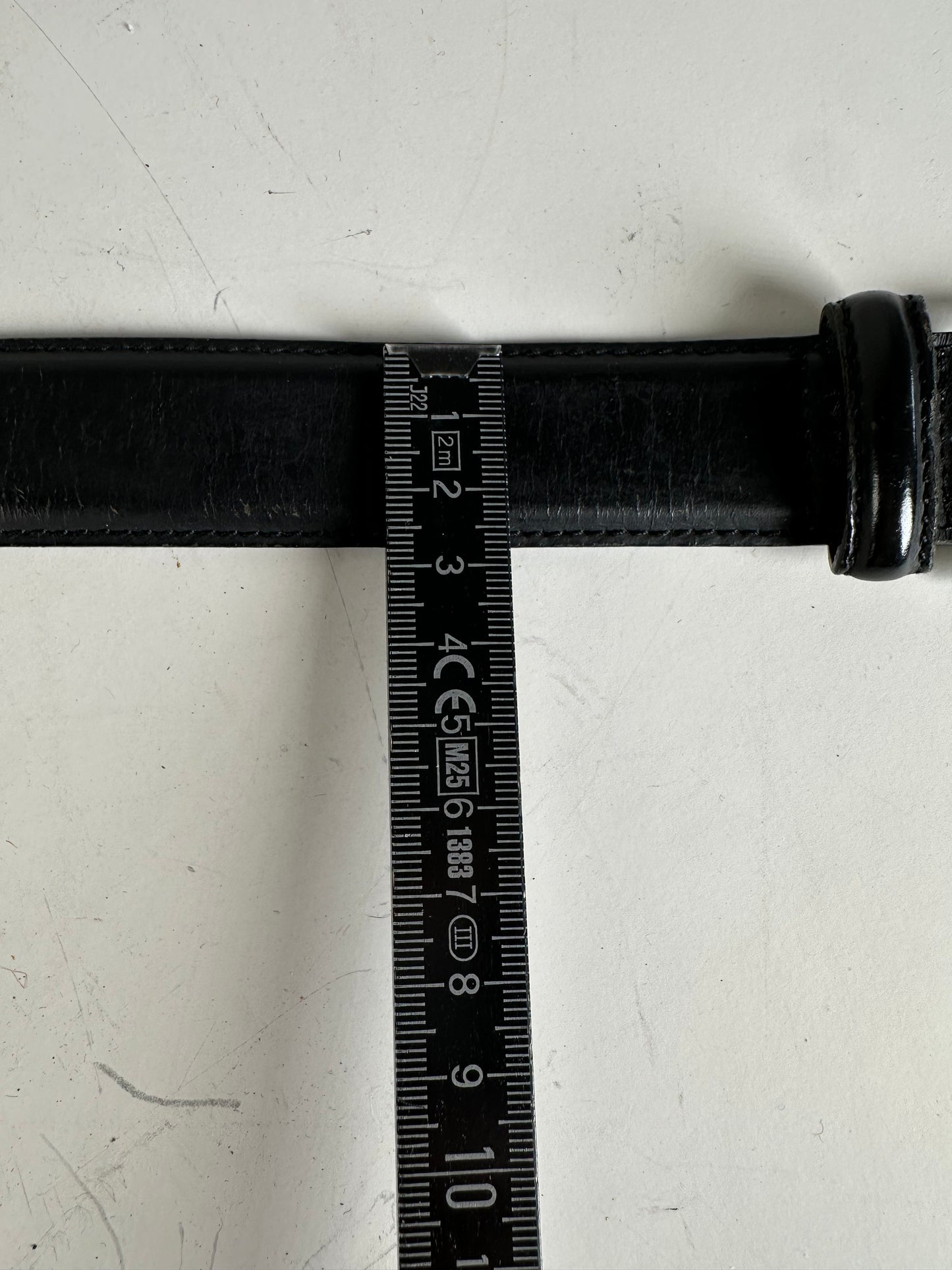 Vintage Salvatore Ferragamo Leather Belt Black Silver Buckle