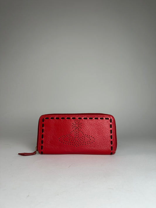 Vintage Vivienne Westwood Zippy Leather Wallet Red