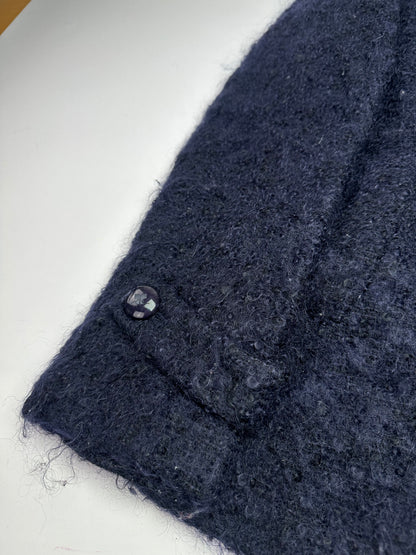 Vintage Courreges Tweed Coat Navy Black L