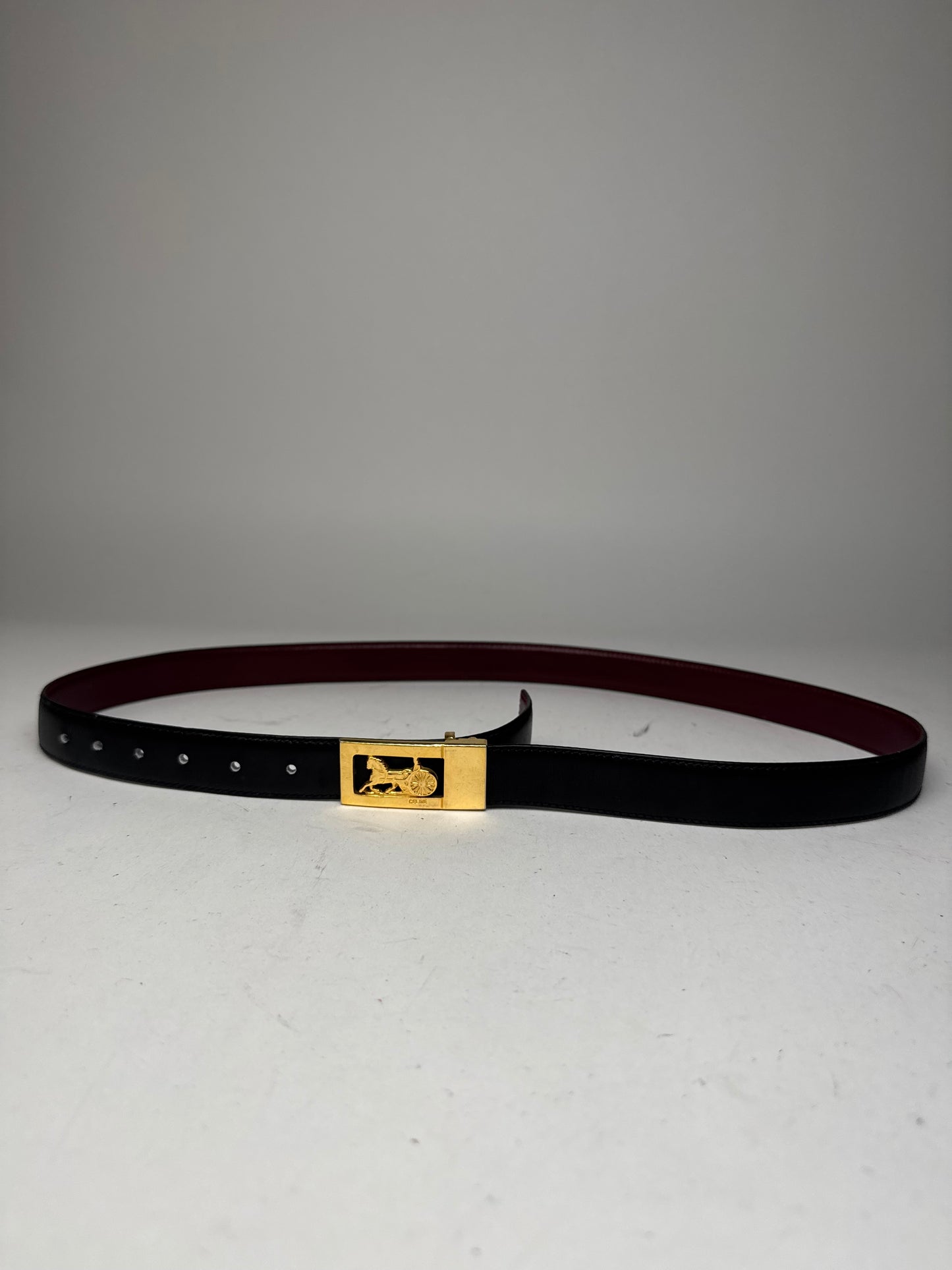 Vintage Celine Carriage Leather Belt black