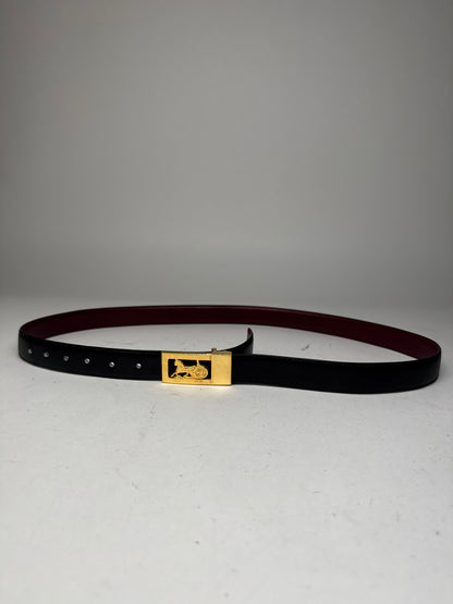 Vintage Celine Carriage Leather Belt black