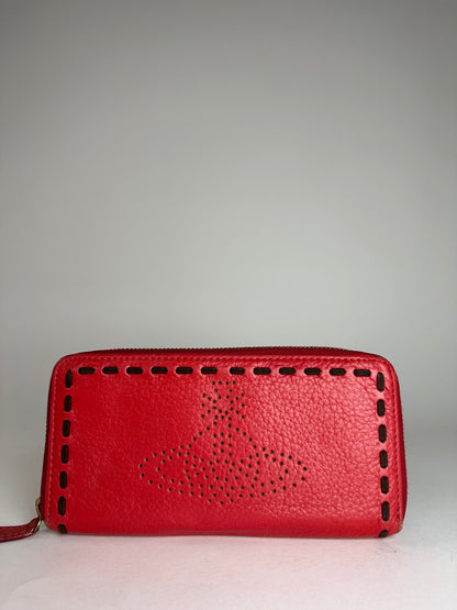 Vintage Vivienne Westwood Zippy Leather Wallet Red