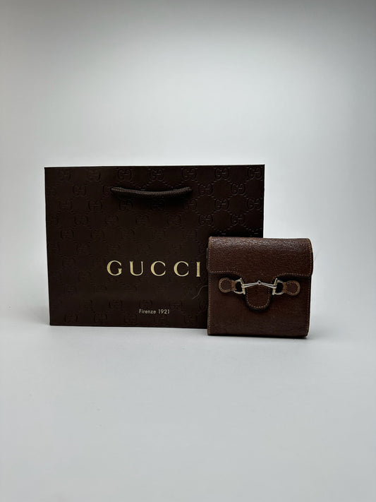 Vintage Gucci Horsebit Leather Wallet Brown
