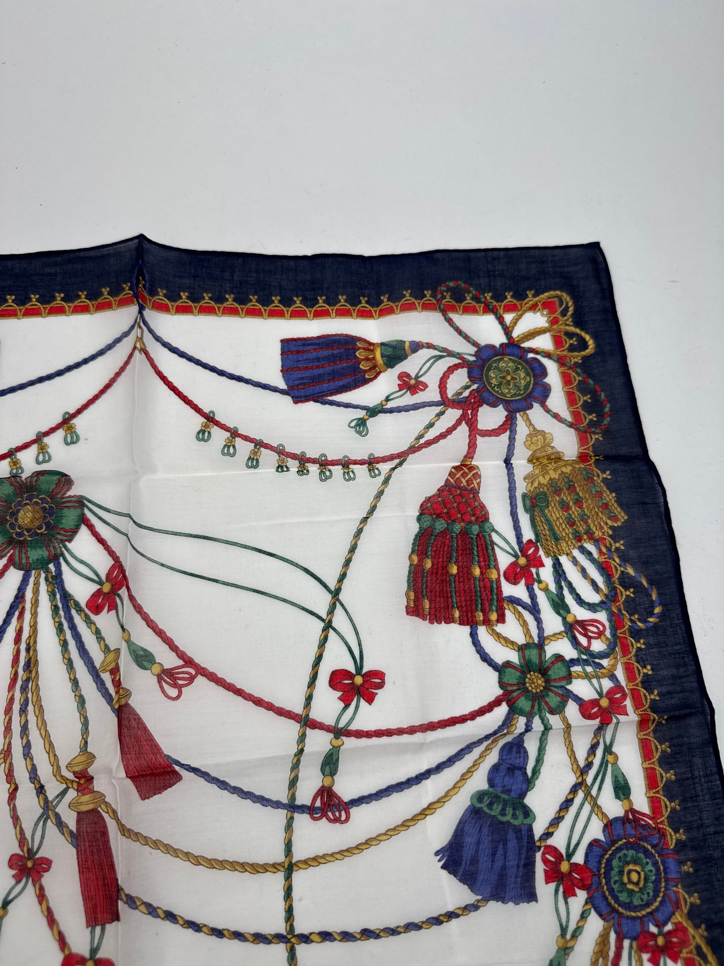 Vintage Celine Scarf Navy White