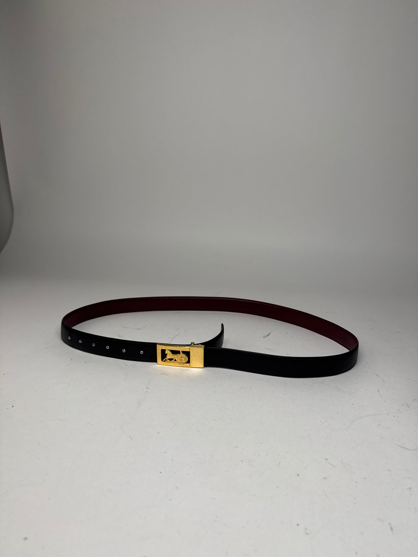 Vintage Celine Carriage Leather Belt black