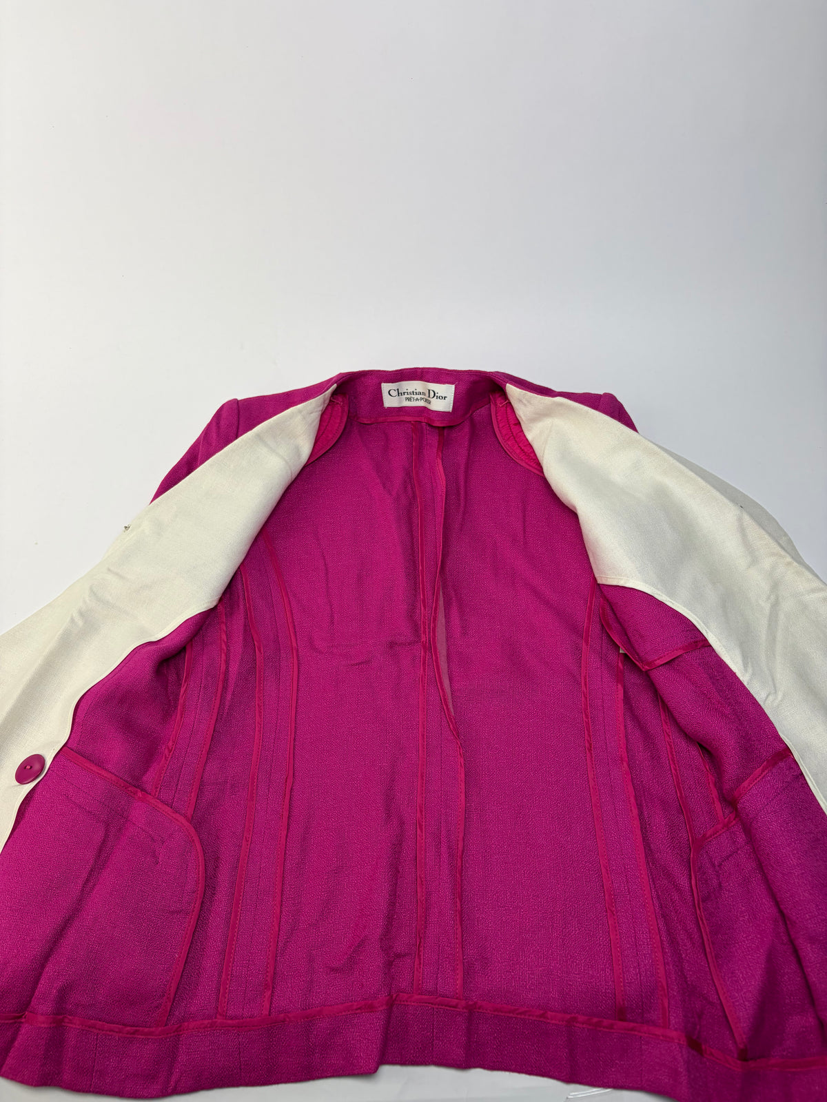 Vintage Dior Fuchsia Linen Blend Blazer Late 1980s–Early 1990s S