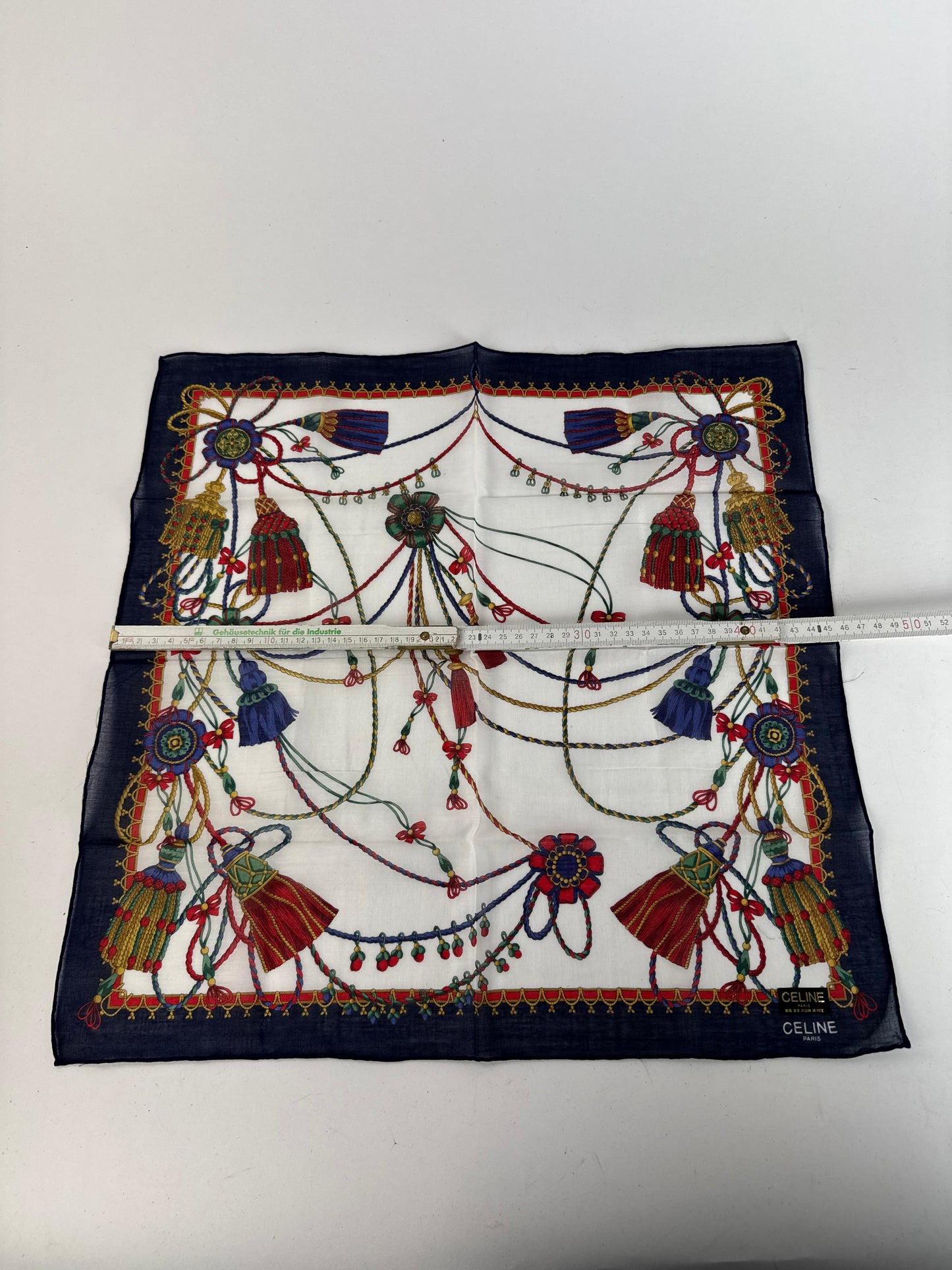 Vintage Celine Scarf Navy White