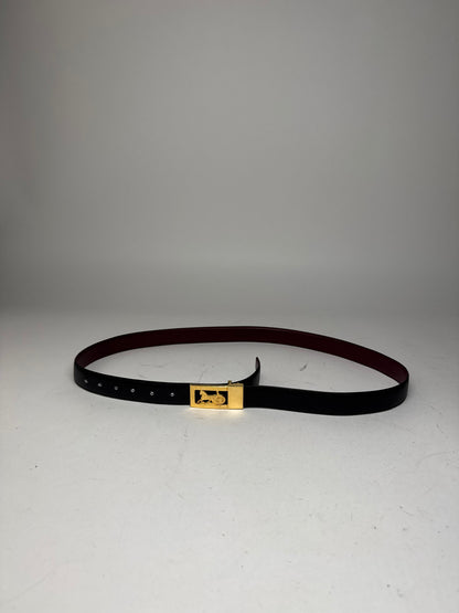 Vintage Celine Carriage Leather Belt black