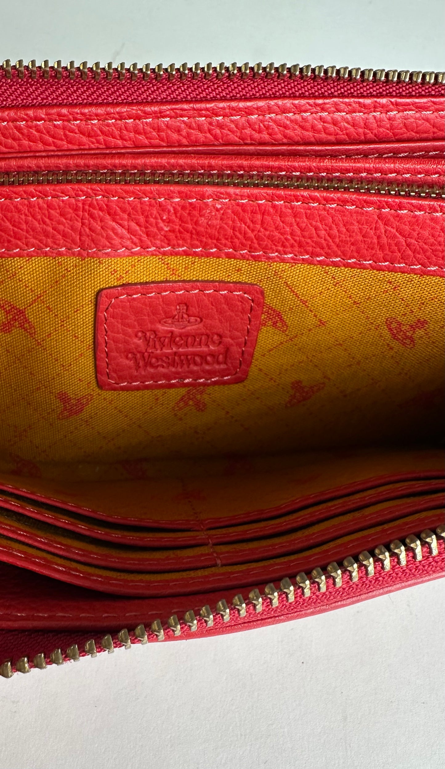 Vintage Vivienne Westwood Zippy Leather Wallet Red
