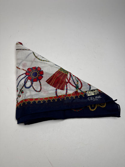 Vintage Celine Scarf Navy White