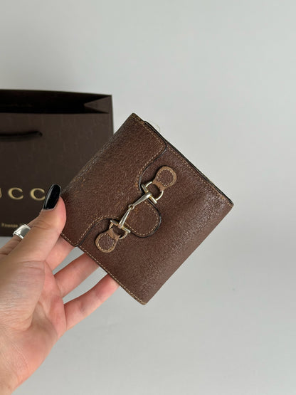 Vintage Gucci Horsebit Leather Wallet Brown