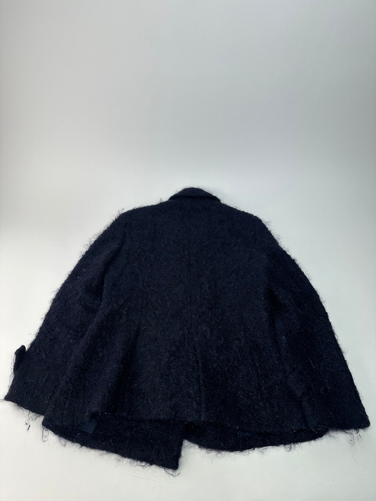 Vintage Courreges Tweed Coat Navy Black L