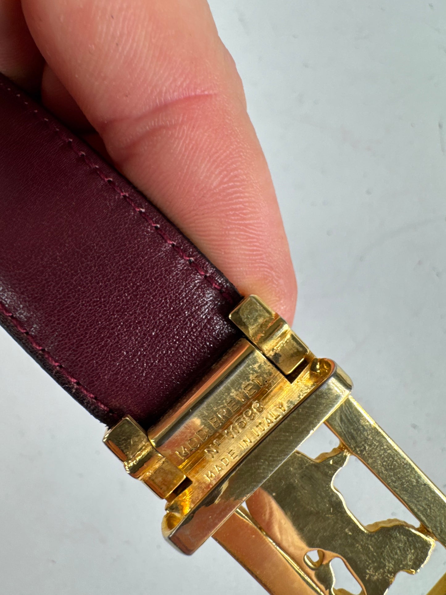 Vintage Celine Carriage Leather Belt black