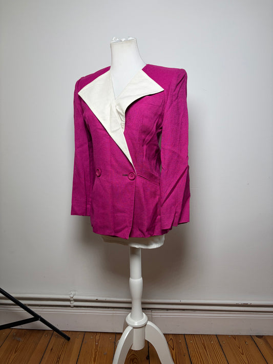 Vintage Dior Fuchsia Linen Blend Blazer Late 1980s–Early 1990s S