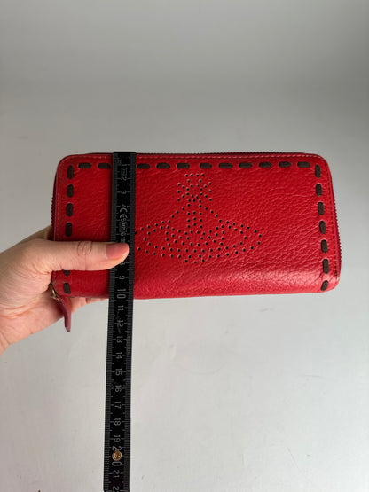 Vintage Vivienne Westwood Zippy Leather Wallet Red