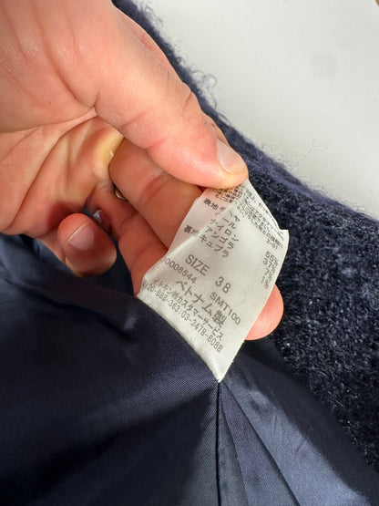 Vintage Courreges Tweed Coat Navy Black L