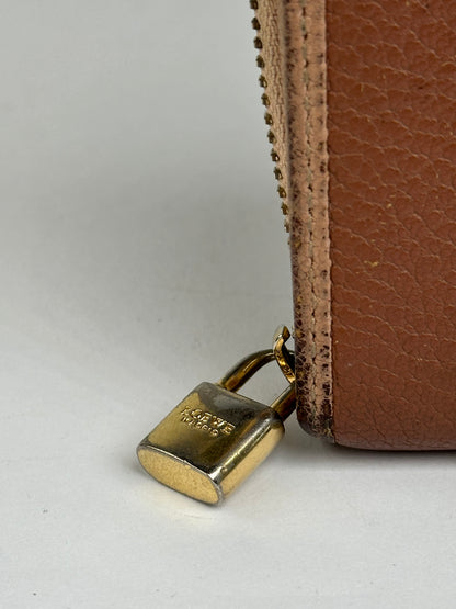 Vintage Loewe Grained Leather Zip Wallet Late 2000s Brown