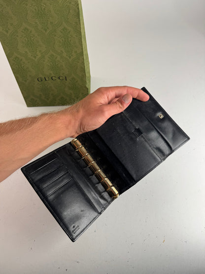 Vintage Gucci patent leather organizer / card holder black