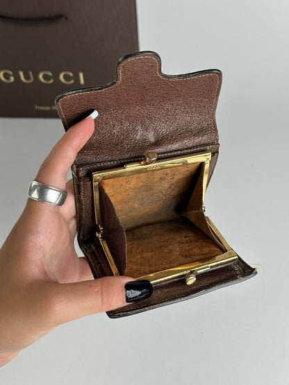 Vintage Gucci Horsebit Leather Wallet Brown