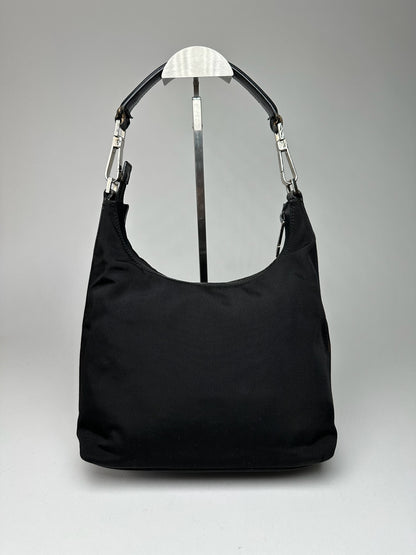 Vintage Gucci Canvas Leather Bag Black