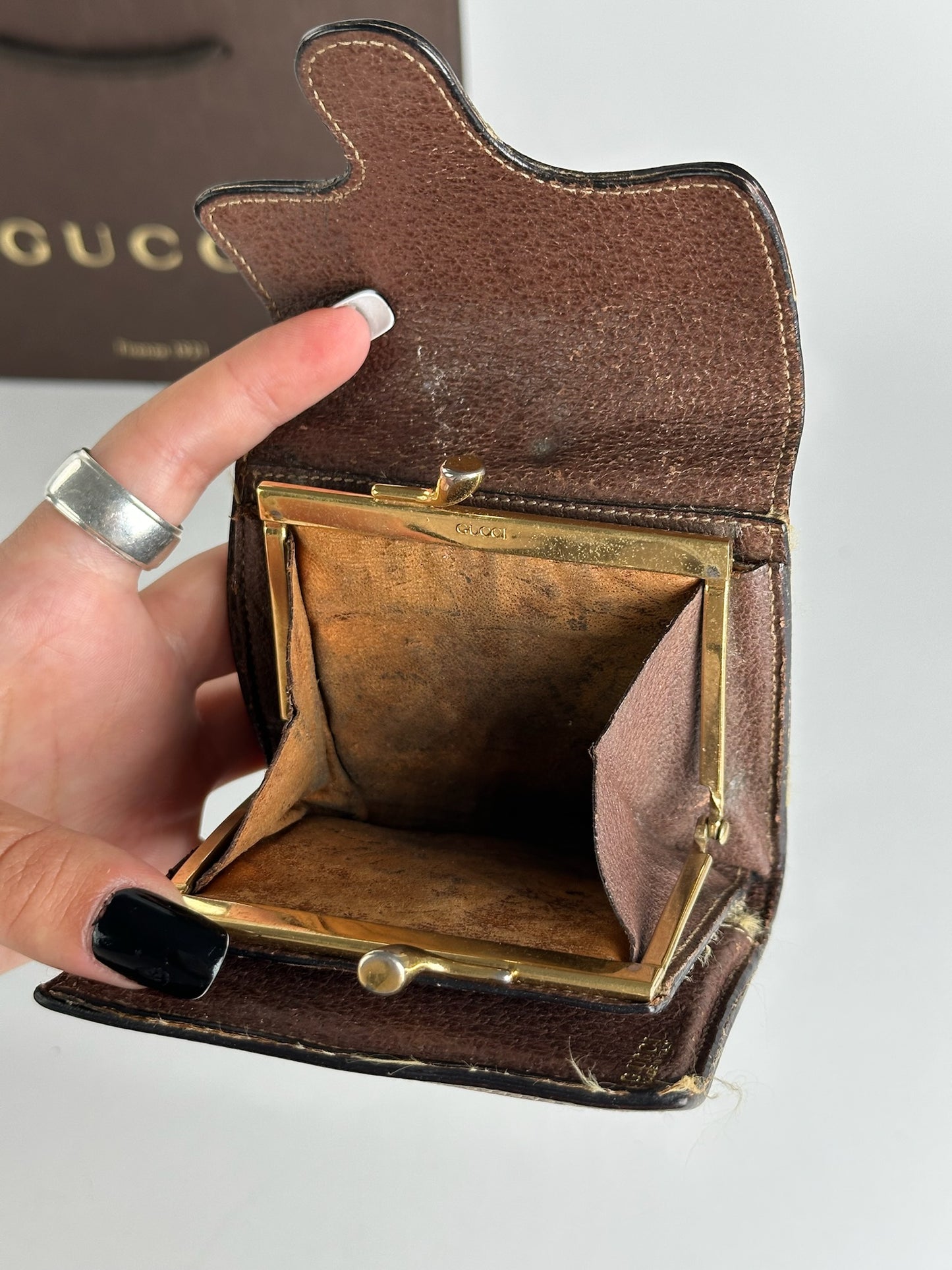 Vintage Gucci Horsebit Leather Wallet Brown