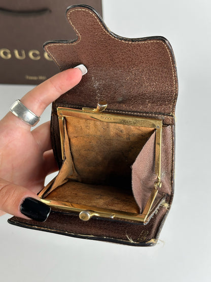 Vintage Gucci Horsebit Leather Wallet Brown